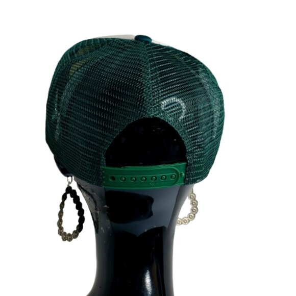Philadelphia Football Green & Wht Fitted Adj. Cap Beads,Shiny Ltrg & Swark Cry. - Picture 6 of 7